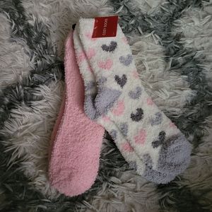Valentines day heart fuzzy socks